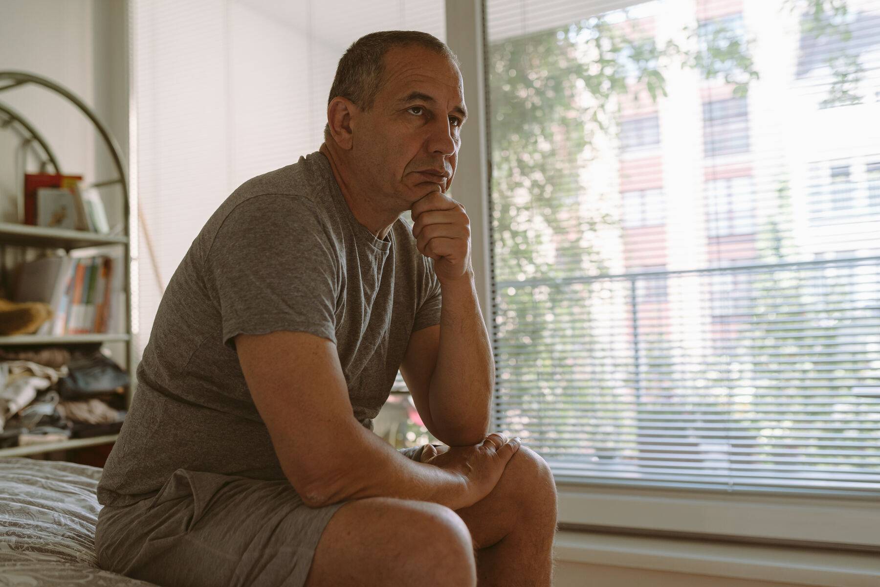 Adult struggling with intrusive thoughts at night, OCD symptoms in Los Angeles